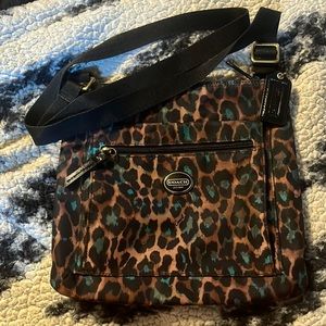 EUC Coach Ocelet Leopard Print File Nylon Crossbody